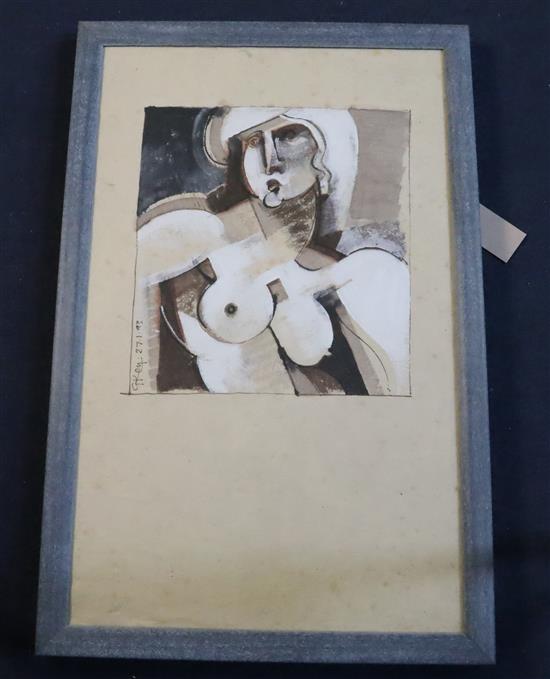 § Geoffrey Key (b. 1941) Female nude 21.5 x 13in.